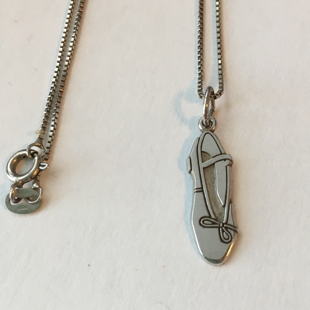 Sterling Silver Dance Shoe Necklace